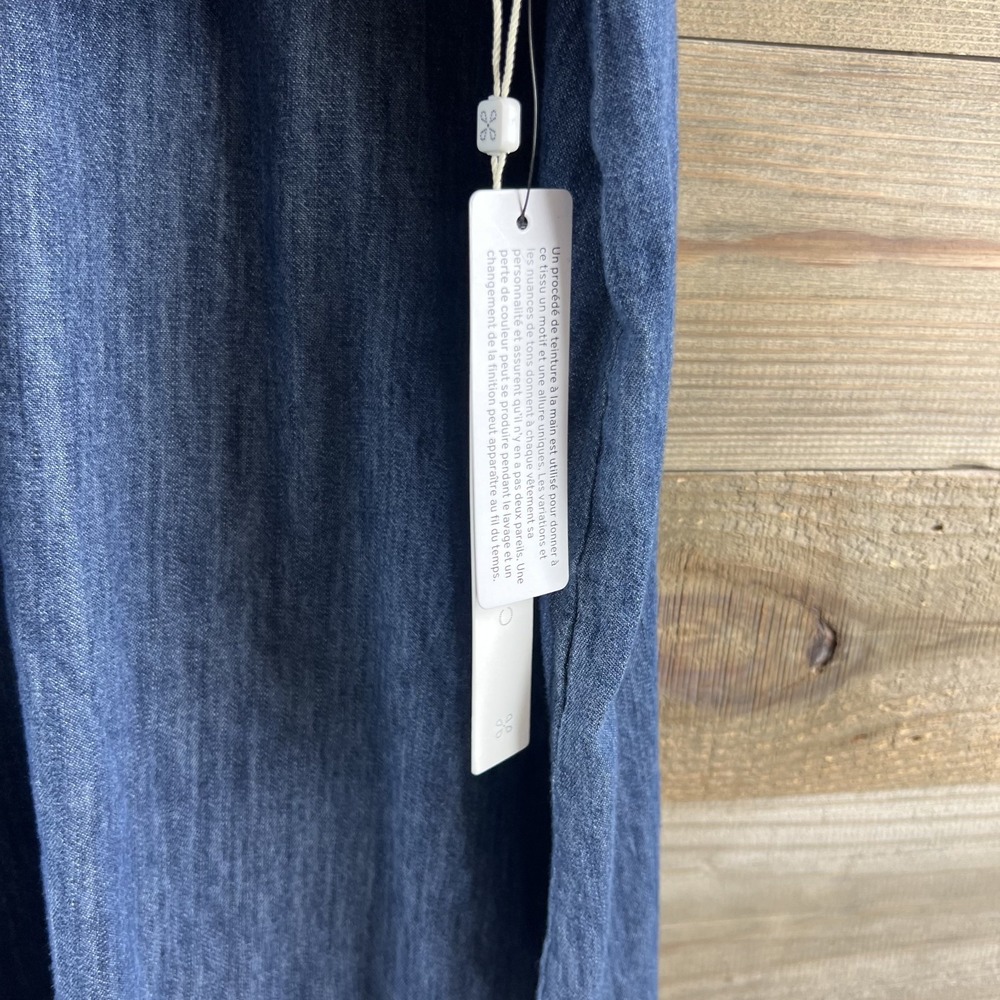 Caslon Womens Shirt Long Sleeve Pullover Chambray Cotton Ruffle Size XL - Picture 9 of 10